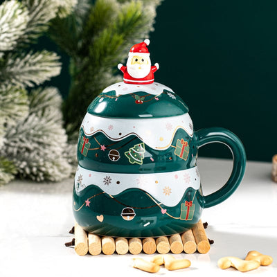 Christmas Ceramic Mug With Lid