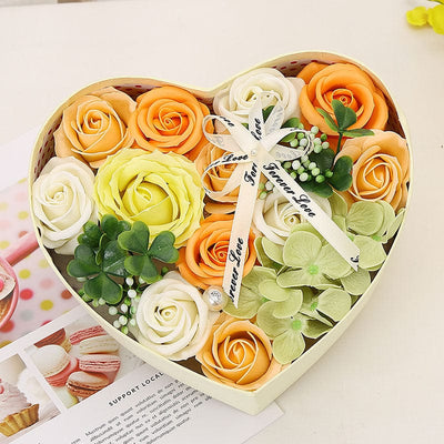 Heart-Shaped Flower Soap Gifts Box