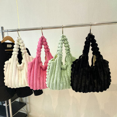 Striped Plush Bag