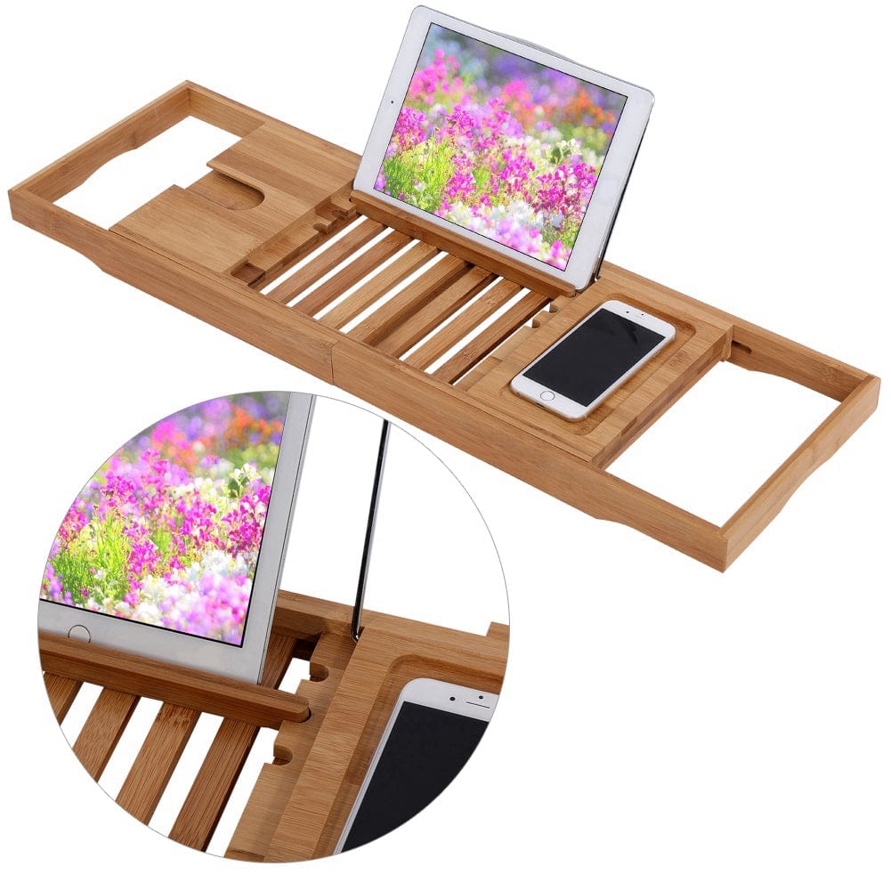 Extendable Bamboo Bathtub Rack