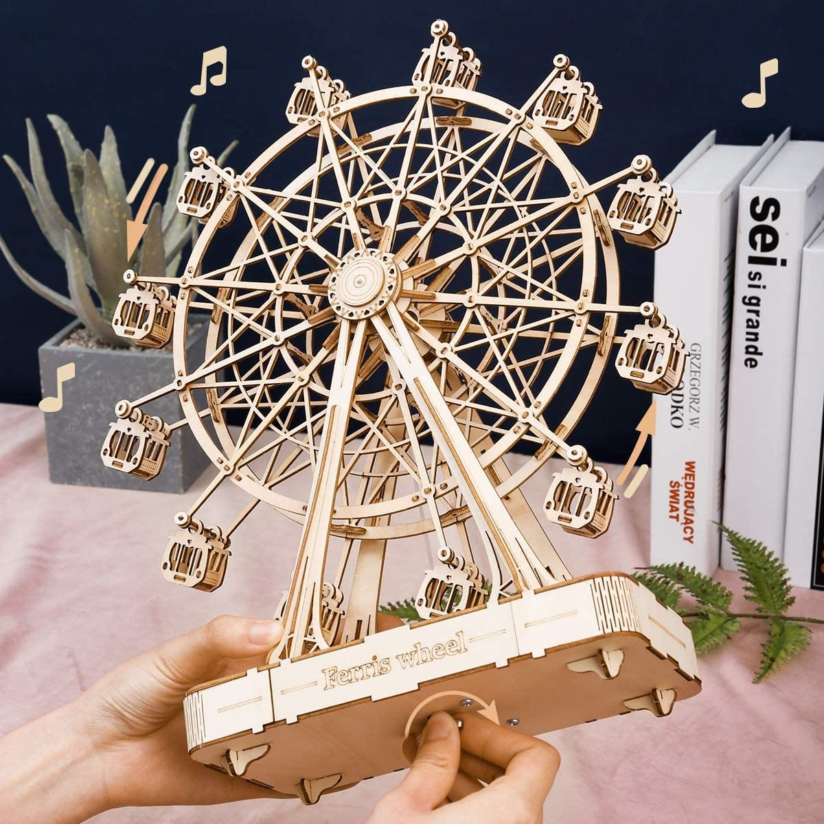 DIY Wooden Rotatable Ferris Wheel Model