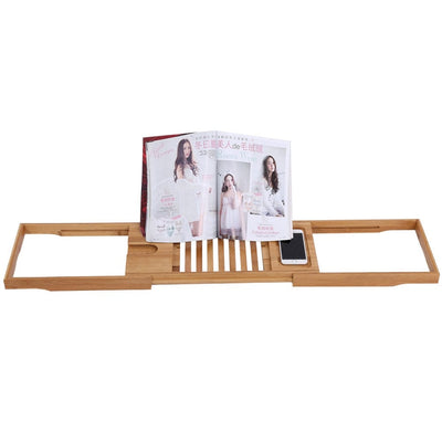 Extendable Bamboo Bathtub Rack