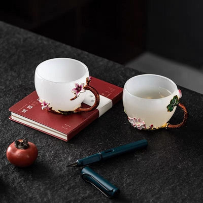 Enamel White Porcelain Tea Cup