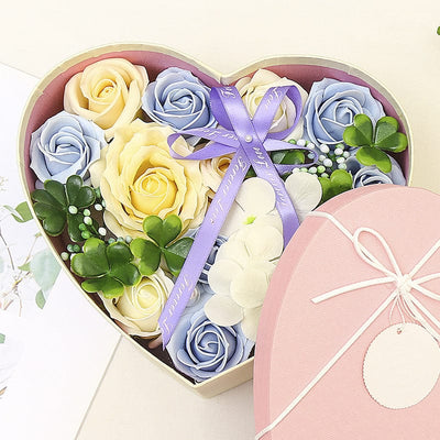 Heart-Shaped Flower Soap Gifts Box