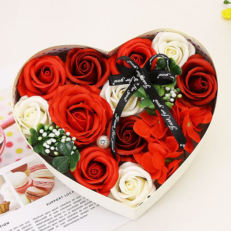 Heart-Shaped Flower Soap Gifts Box