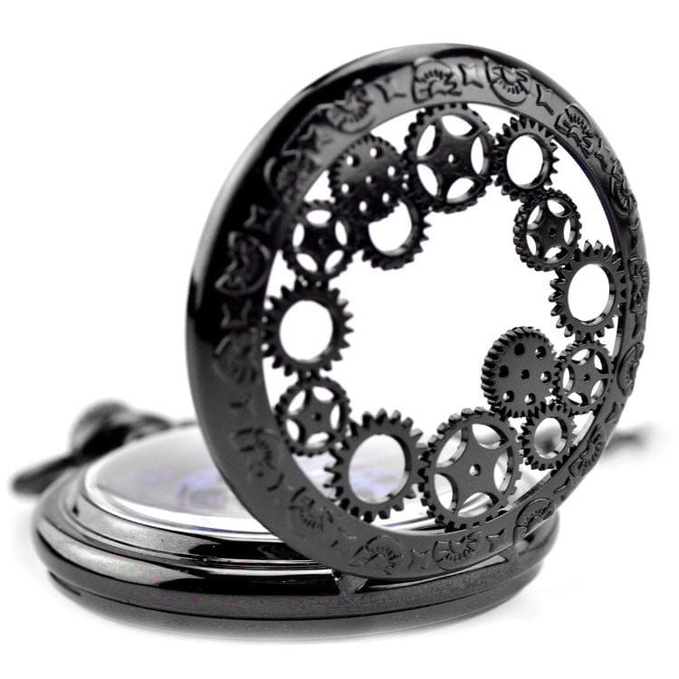 Gear Black Pocket Watch