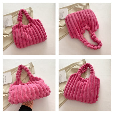 Striped Plush Bag