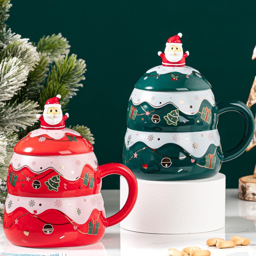 Christmas Ceramic Mug With Lid