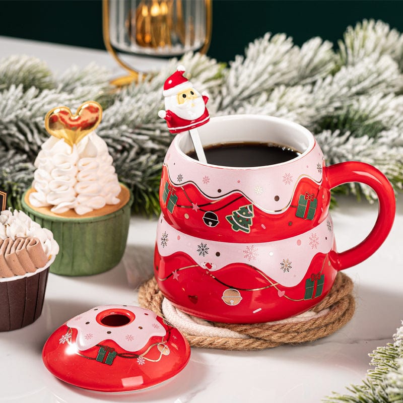 Christmas Ceramic Mug With Lid