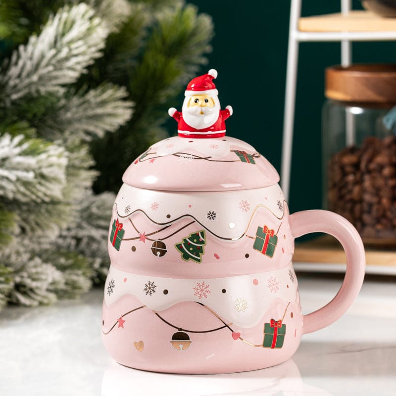 Christmas Ceramic Mug With Lid