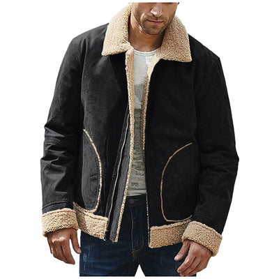 Men's Large Frosted Velvet Composite Coat