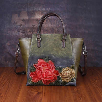 Cowhide Embossed Handbag