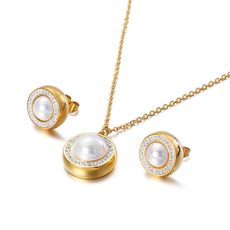 2pce Pearl Pendant and Earrings Set