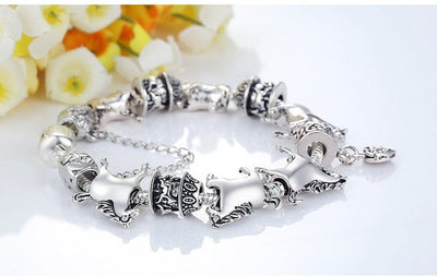 Silver Horse Charm Bracelet