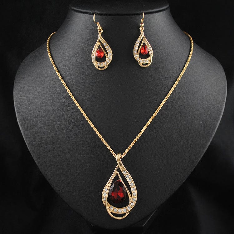 Double Drop Crystal Jewellery Set