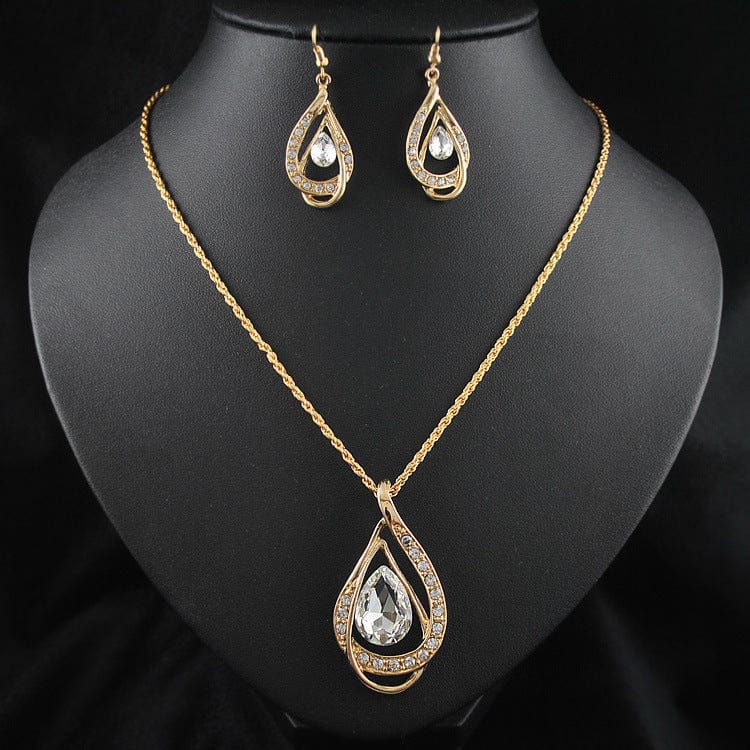 Double Drop Crystal Jewellery Set