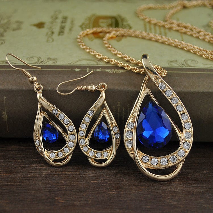 Double Drop Crystal Jewellery Set