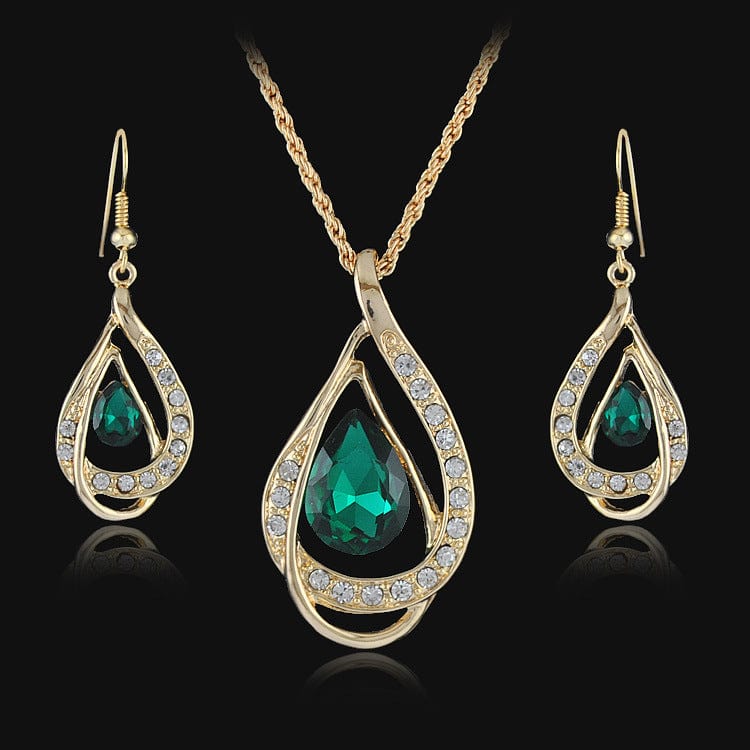 Double Drop Crystal Jewellery Set