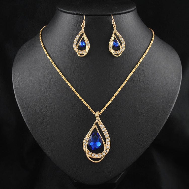 Double Drop Crystal Jewellery Set