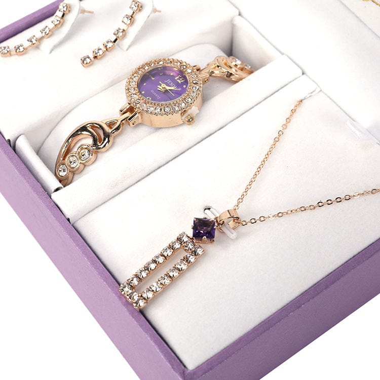 Ladies Watch Earrings Necklace Set