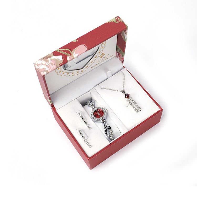 Ladies Watch Earrings Necklace Set