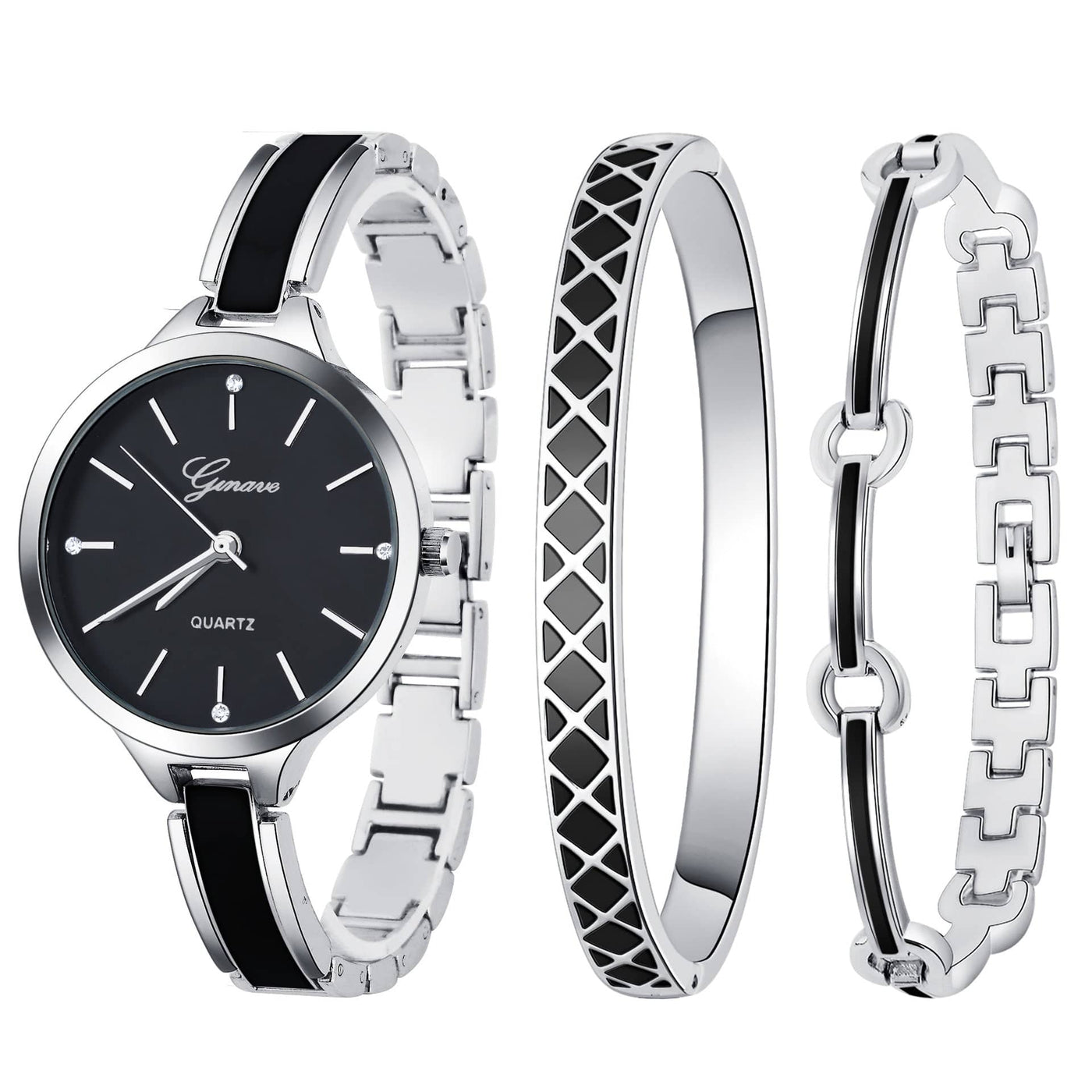 Ladies 3-Piece Watch Bracelet Set