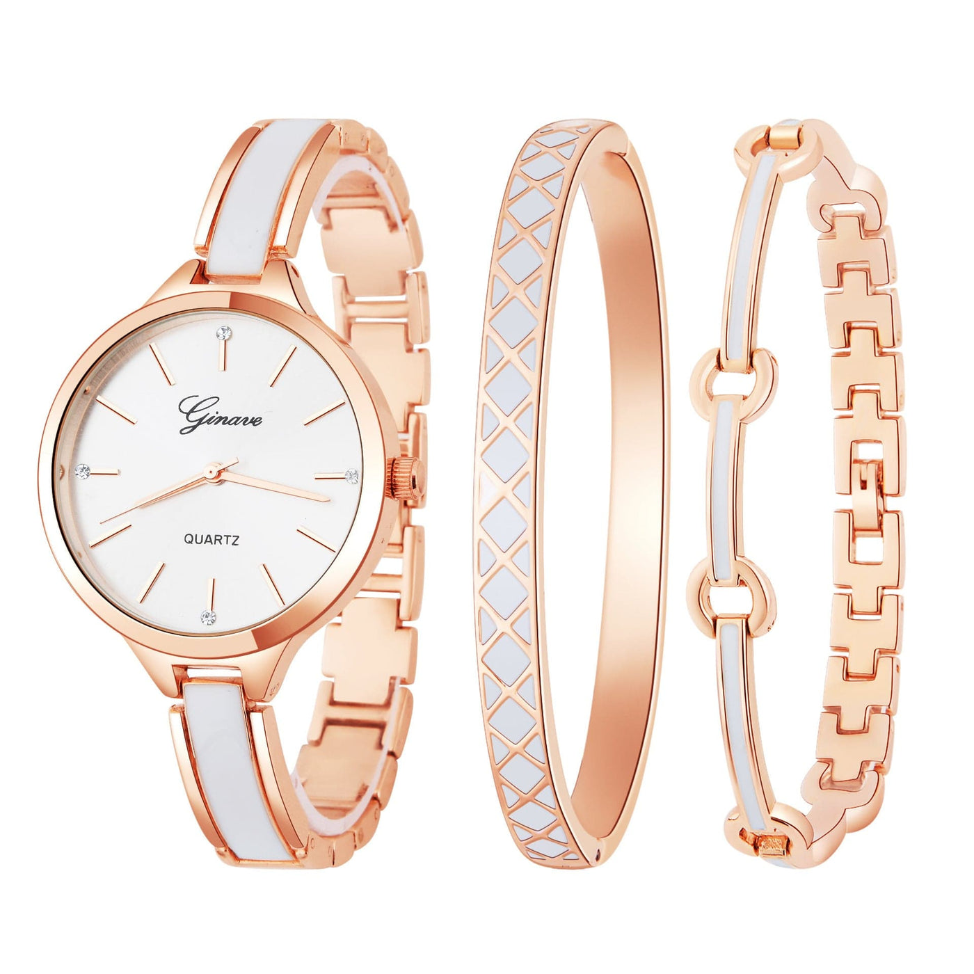 Ladies 3-Piece Watch Bracelet Set