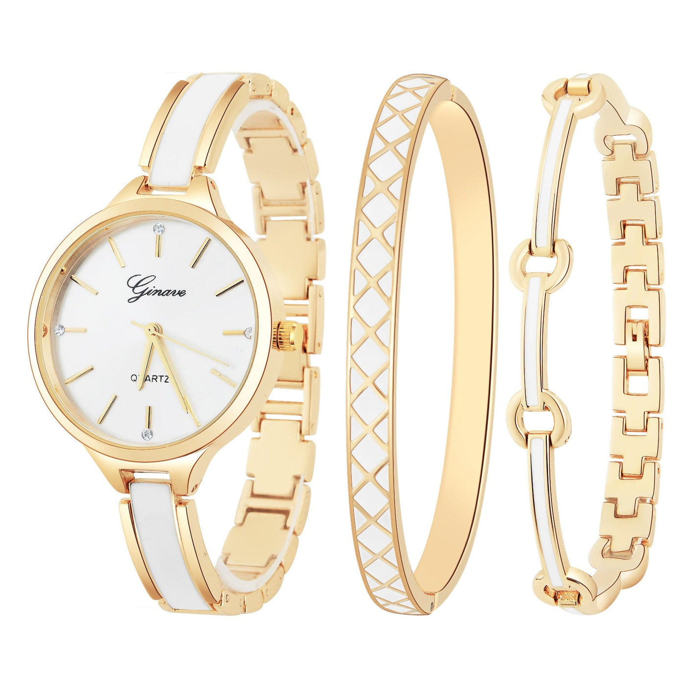 Ladies 3-Piece Watch Bracelet Set