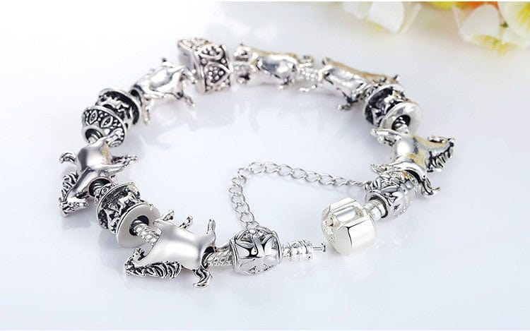 Silver Horse Charm Bracelet