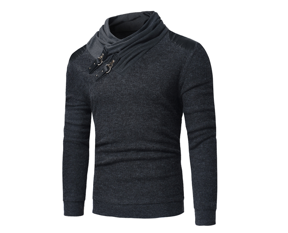 Pleated Collar Men's Sweater