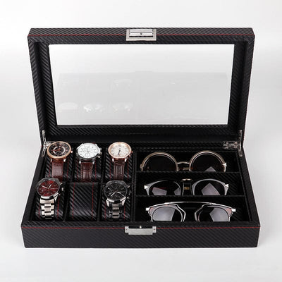 Carbon Fibre Watch & Glasses Storage Box