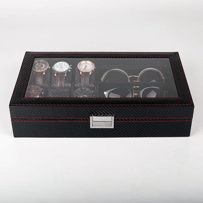 Carbon Fibre Watch & Glasses Storage Box