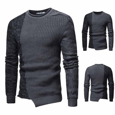 Men's Slim-fit Tri-Pattern Sweater