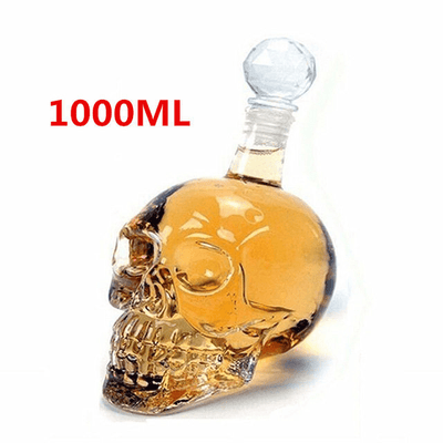 Novelty Skull Glass Bottle