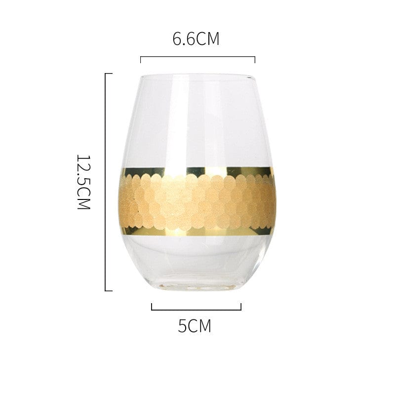 Frosted  Rim Gold-Plated Embossed Glass Cups