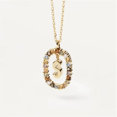 Rhinestone Alphabet Necklace