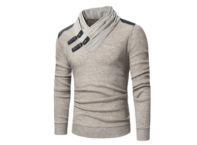 Pleated Collar Men's Sweater