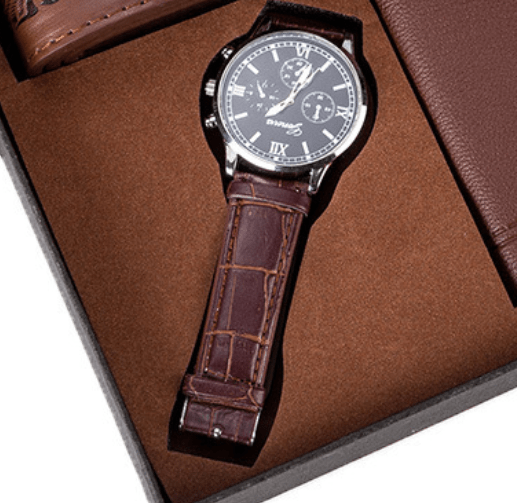 Leather Wallet and Watch Set