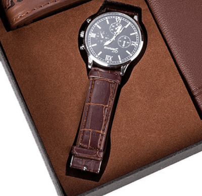 Leather Wallet and Watch Set