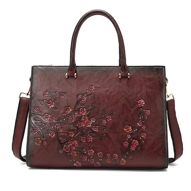 Vintage Embossed Leather Shoulder Bag